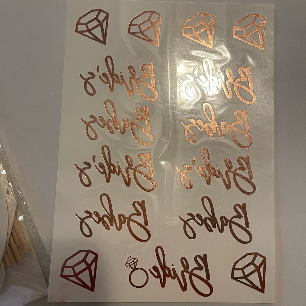 Bride Bachelorette Party Kit: Poppers, Tattoos, Cake Topper, and Photo Props - Picture 4 of 6